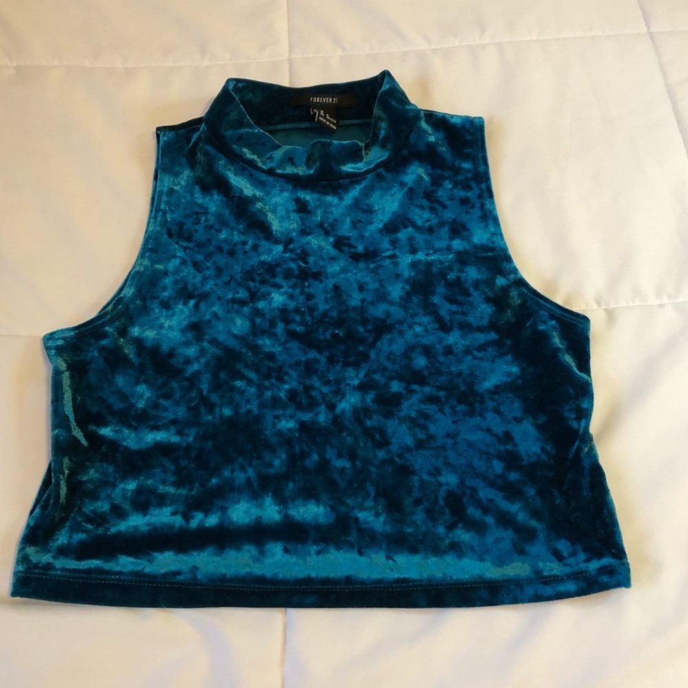 Blue velvet top